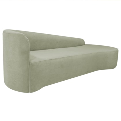 Divã Recamier Orgânico França 220cm Lado Direito Bouclé Verde Oliva
