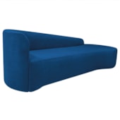 Divã Recamier Orgânico França 220cm Lado Direito Linho Azul Royal