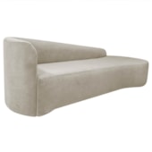 Divã Recamier Orgânico França 220cm Lado Direito Linho Bege