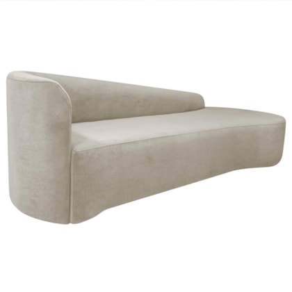 Divã Recamier Orgânico França 220cm Lado Direito Linho Bege