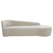 Divã Recamier Orgânico França 220cm Lado Direito Linho Bege