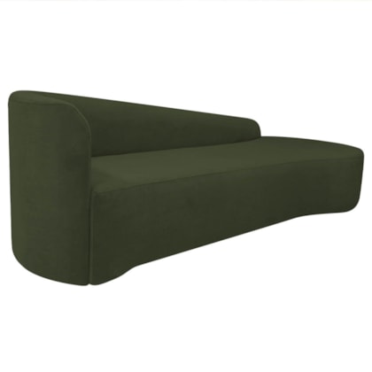 Divã Recamier Orgânico França 220cm Lado Direito Linho Verde