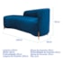 Divã Recamier Orgânico França 220cm Lado Esq Pés madeira Linho Azul Royal