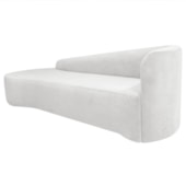 Divã Recamier Orgânico França 220cm Lado Esquerdo Bouclé Branco
