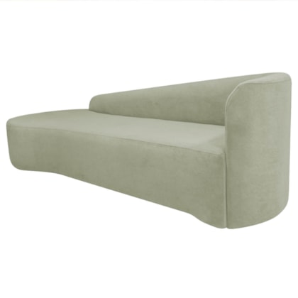 Divã Recamier Orgânico França 220cm Lado Esquerdo Bouclé Verde Oliva