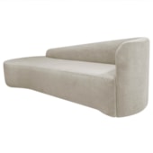 Divã Recamier Orgânico França 220cm Lado Esquerdo Linho Bege