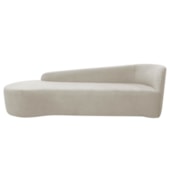 Divã Recamier Orgânico França 220cm Lado Esquerdo Linho Bege