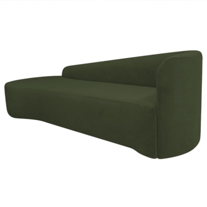 Divã Recamier Orgânico França 220cm Lado Esquerdo Linho Verde