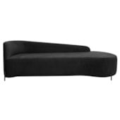 Divã Recamier Orgânico França 250cm Lado Dir Pés metal Preto Bouclé Preto