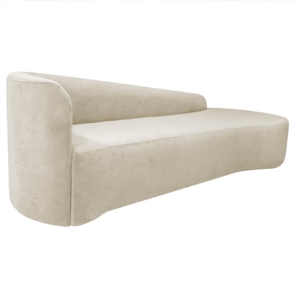 Divã Recamier Orgânico França 250cm Lado Direito Bouclé Bege