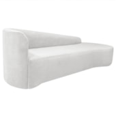 Divã Recamier Orgânico França 250cm Lado Direito Bouclé Branco