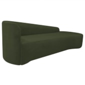 Divã Recamier Orgânico França 250cm Lado Direito Linho Verde