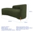 Divã Recamier Orgânico França 250cm Lado Esq Pés madeira Linho Verde