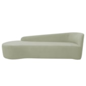 Divã Recamier Orgânico França 250cm Lado Esquerdo Bouclé Verde Oliva