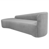 Divã Recamier Orgânico França 250cm Lado Esquerdo Linho Cinza Claro