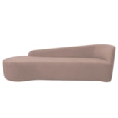 Divã Recamier Orgânico França 250cm Lado Esquerdo Linho Rosê