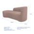 Divã Recamier Orgânico França 250cm Lado Esquerdo Linho Rosê