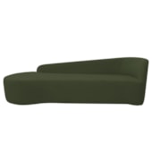 Divã Recamier Orgânico França 250cm Lado Esquerdo Linho Verde