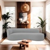 Divã Recamier Orgânico Tokyo 160cm Lado Direito Bouclé Cinza - Amarena Móveis