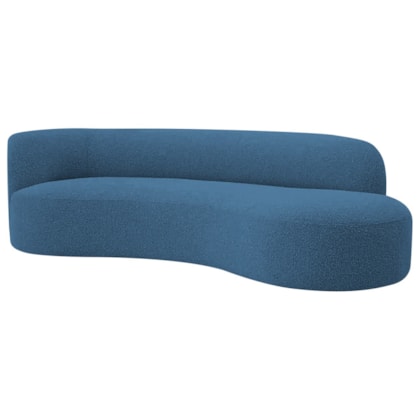 Divã Recamier Orgânico Tokyo 160cm Lado Direito Linho Azul Royal -  Amarena Móveis