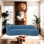 Divã Recamier Orgânico Tokyo 160cm Lado Direito Linho Azul Royal -  Amarena Móveis