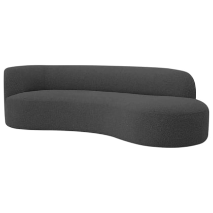 Divã Recamier Orgânico Tokyo 160cm Lado Direito Linho Cinza Escuro - Amarena Móveis