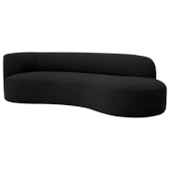 Divã Recamier Orgânico Tokyo 160cm Lado Direito Linho Preto - Amarena Móveis