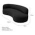 Divã Recamier Orgânico Tokyo 160cm Lado Direito Linho Preto - Amarena Móveis
