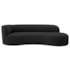 Divã Recamier Orgânico Tokyo 160cm Lado Direito Linho Preto - Amarena Móveis