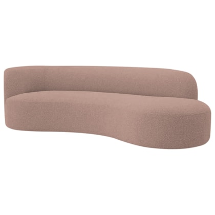 Divã Recamier Orgânico Tokyo 160cm Lado Direito Linho Rose - Amarena Móveis