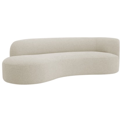 Divã Recamier Orgânico Tokyo 160cm Lado Esquerdo Bouclé Bege - Amarena Móveis