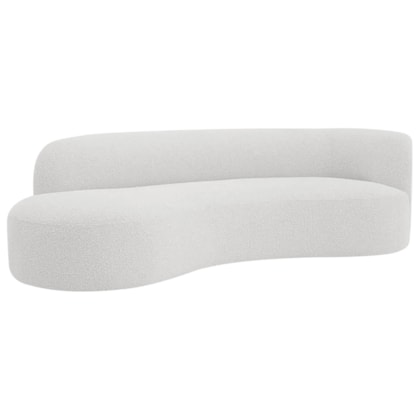 Divã Recamier Orgânico Tokyo 160cm Lado Esquerdo Bouclé Branco - Amarena Móveis