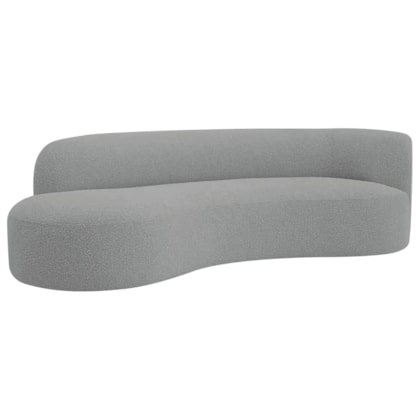 Divã Recamier Orgânico Tokyo 160cm Lado Esquerdo Bouclé Cinza - Amarena Móveis