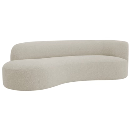 Divã Recamier Orgânico Tokyo 160cm Lado Esquerdo Linho Bege - Amarena Móveis