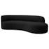 Divã Recamier Orgânico Tokyo 180cm Lado Direito Linho Preto - Amarena Móveis