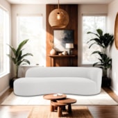 Divã Recamier Orgânico Tokyo 180cm Lado Esquerdo Bouclé Branco - Amarena Móveis