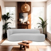 Divã Recamier Orgânico Tokyo 180cm Lado Esquerdo Bouclé Cinza - Amarena Móveis