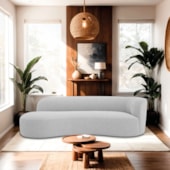 Divã Recamier Orgânico Tokyo 180cm Lado Esquerdo Linho Cinza Claro - Amarena Móveis