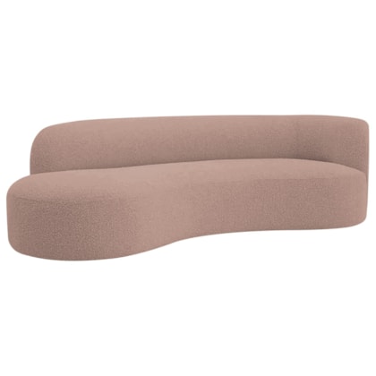 Divã Recamier Orgânico Tokyo 180cm Lado Esquerdo Linho Rose - Amarena Móveis