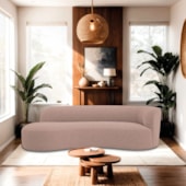 Divã Recamier Orgânico Tokyo 180cm Lado Esquerdo Linho Rose - Amarena Móveis