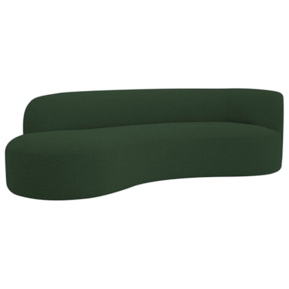 Divã Recamier Orgânico Tokyo 180cm Lado Esquerdo Linho Verde - Amarena Móveis