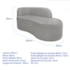 Divã Recamier Orgânico Tokyo 200cm Lado Direito Bouclé Cinza - Amarena Móveis