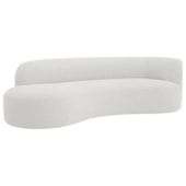 Divã Recamier Orgânico Tokyo 200cm Lado Esquerdo Bouclé Branco - Amarena Móveis
