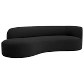 Divã Recamier Orgânico Tokyo 200cm Lado Esquerdo Linho Preto - Amarena Móveis