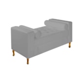 Divã Recamier Sofá Baú Félix 120 cm Corano Cinza - AM Decor