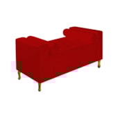 Divã Recamier Sofá Baú Félix 120 cm Corano Vermelho - AM Decor