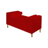 Divã Recamier Sofá Baú Félix 120 cm Corano Vermelho - AM Decor