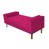 Divã Recamier Sofá Baú Félix 120 cm Suede Pink - AM Decor