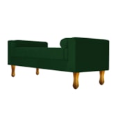 Divã Recamier Sofá Baú Félix 120 cm Suede Verde - AM Decor