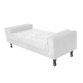 Divã Recamier Sofá Baú Félix 140 cm Corano Branco - AM Decor